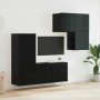 Mueble de TV 4 pcs Roble Negro Madera de ingeniería en Muebles TV | Comprar online en Foru.es