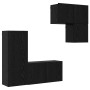 Mueble de TV 4 pcs Roble Negro Madera de ingeniería en Muebles TV | Comprar online en Foru.es