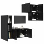 Mueble de TV 4 pcs Roble Negro Madera de ingeniería en Muebles TV | Comprar online en Foru.es