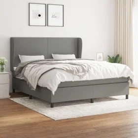 Cama box spring con colchón tela gris oscuro 180x200 cm de vidaXL, Camas y somieres - Ref: Foro24-3127822, Precio: 649,29 €, ...