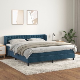 Cama box spring con colchón terciopelo azul oscuro 180x200 cm de vidaXL, Camas y somieres - Ref: Foro24-3127689, Precio: 609,...