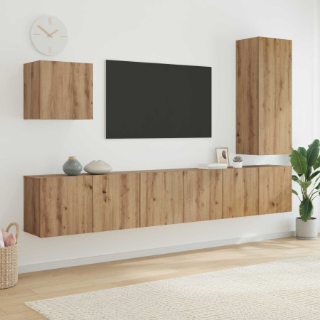 Unidad de Pared para TV 5 pcs Roble artesanal en Muebles TV | Comprar online en Foru.es