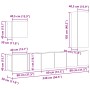 Unidad de Pared para TV 5 pcs Roble artesanal en Muebles TV | Comprar online en Foru.es