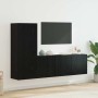Unidad de Pared para TV 5 pcs Roble Negro Madera de ingeniería en Muebles TV | Comprar online en Foru.es