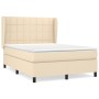 Cama box spring con colchón tela color crema 140x200 cm de vidaXL, Camas y somieres - Ref: Foro24-3127970, Precio: 506,07 €, ...
