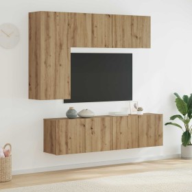 Unidad de Pared para TV 5 pcs Roble artesanal en Muebles TV | Comprar online en Foru.es