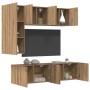 Unidad de Pared para TV 5 pcs Roble artesanal en Muebles TV | Comprar online en Foru.es