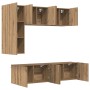 Unidad de Pared para TV 5 pcs Roble artesanal en Muebles TV | Comprar online en Foru.es