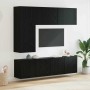 Unidad de Pared para TV 5 pcs Roble Negro Madera de ingeniería en Muebles TV | Comprar online en Foru.es