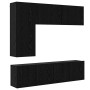 Unidad de Pared para TV 5 pcs Roble Negro Madera de ingeniería en Muebles TV | Comprar online en Foru.es