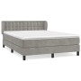 Cama box spring con colchón terciopelo gris claro 140x190 cm de vidaXL, Camas y somieres - Ref: Foro24-3127727, Precio: 471,3...