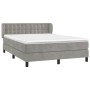 Cama box spring con colchón terciopelo gris claro 140x190 cm de vidaXL, Camas y somieres - Ref: Foro24-3127727, Precio: 471,3...