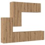 Unidad de Pared para TV 5 pcs Roble artesanal en Muebles TV | Comprar online en Foru.es