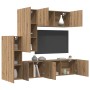 Unidad de Pared para TV 5 pcs Roble artesanal en Muebles TV | Comprar online en Foru.es