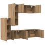 Unidad de Pared para TV 5 pcs Roble artesanal en Muebles TV | Comprar online en Foru.es