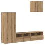 Unidades de pared para TV 4 pcs Roble artesanal en Muebles TV | Comprar online en Foru.es