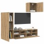 Unidades de pared para TV 4 pcs Roble artesanal en Muebles TV | Comprar online en Foru.es
