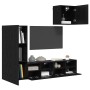 Unidades de pared para TV 4 pcs Roble Negro en Muebles TV | Comprar online en Foru.es