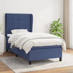 Box spring bed with blue fabric mattress 100x200 cm by vidaXL, Beds and slatted bases - Ref: Foro24-3127947, Price: 376,60 €,...