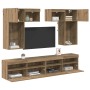 Unidades de pared para TV 6 pcs Madera Vieja en Muebles TV | Comprar online en Foru.es