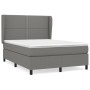Cama box spring con colchón tela gris oscuro 140x200 cm de vidaXL, Camas y somieres - Ref: Foro24-3127886, Precio: 489,60 €, ...