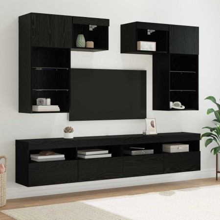 Unidades de pared para TV 6 pcs Roble artesanal en Muebles TV | Comprar online en Foru.es