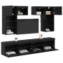 Unidades de pared para TV 6 pcs Roble artesanal en Muebles TV | Comprar online en Foru.es