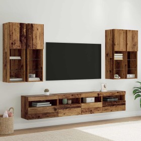 Conjunto de mueble de TV en la pared con luces LED 7 pcs en Muebles TV | Comprar online en Foru.es