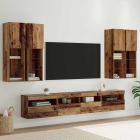 Conjunto de mueble de TV en la pared con luces LED 7 pcs en Muebles TV | Comprar online en Foru.es