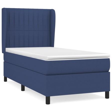 Cama box spring con colchón tela azul 90x200 cm de vidaXL, Camas y somieres - Ref: Foro24-3128099, Precio: 352,78 €, Descuent...