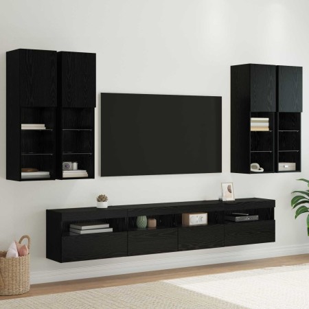 Conjunto de mueble de TV en la pared con luces LED 7 pcs en Muebles TV | Comprar online en Foru.es