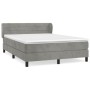Cama box spring con colchón terciopelo gris claro 140x200 cm de vidaXL, Camas y somieres - Ref: Foro24-3127553, Precio: 452,4...