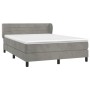 Cama box spring con colchón terciopelo gris claro 140x200 cm de vidaXL, Camas y somieres - Ref: Foro24-3127553, Precio: 452,4...