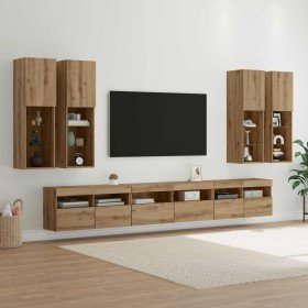 Conjunto de mueble para TV de pared 7 pcs Roble artesanal en Muebles TV | Comprar online en Foru.es