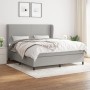Cama box spring con colchón tela gris claro 160x200 cm de vidaXL, Camas y somieres - Ref: Foro24-3127813, Precio: 575,31 €, D...