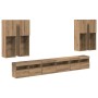 Conjunto de mueble para TV de pared 7 pcs Roble artesanal en Muebles TV | Comprar online en Foru.es