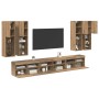 Conjunto de mueble para TV de pared 7 pcs Roble artesanal en Muebles TV | Comprar online en Foru.es