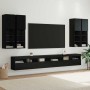 Conjunto de mueble para TV de pared 7 pcs Roble Negro en Muebles TV | Comprar online en Foru.es