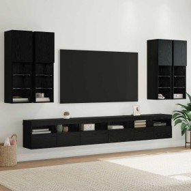 Conjunto de mueble para TV de pared 7 pcs Roble Negro en Muebles TV | Comprar online en Foru.es