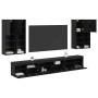 Conjunto de mueble para TV de pared 7 pcs Roble Negro en Muebles TV | Comprar online en Foru.es