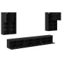 Conjunto de mueble para TV de pared 7 pcs Roble Negro en Muebles TV | Comprar online en Foru.es