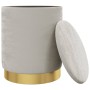 Taburete con almacenaje redondo terciopelo 31 x 37 cm gris claro en Taburetes y sillas plegables | Comprar online en Foru.es