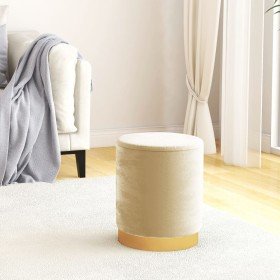 Taburete con almacenaje redondo terciopelo 31 x 37 cm melocotón en Taburetes y sillas plegables | Comprar online en Foru.es