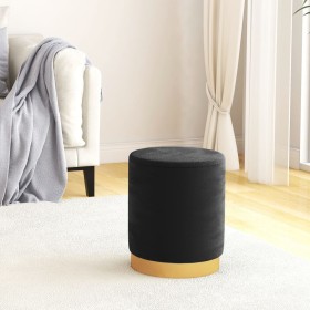 Taburete redondo con almacenaje terciopelo 31 x 37 cm negro en Taburetes y sillas plegables | Comprar online en Foru.es
