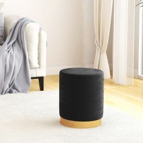 Taburete redondo con almacenaje terciopelo 31 x 37 cm negro en Taburetes y sillas plegables | Comprar online en Foru.es