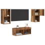 Gabinetes de pared para TV 4 pcs Madera Vieja en Muebles TV | Comprar online en Foru.es