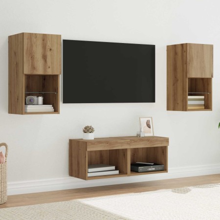 Gabinetes de pared para TV 4 pcs Roble artesanal en Muebles TV | Comprar online en Foru.es