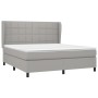 Cama box spring con colchón tela gris claro 160x200 cm de vidaXL, Camas y somieres - Ref: Foro24-3127973, Precio: 566,84 €, D...