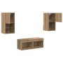 Gabinetes de pared para TV 4 pcs Roble artesanal en Muebles TV | Comprar online en Foru.es