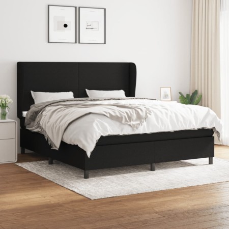 Cama box spring con colchón tela negro 180x200 cm de vidaXL, Camas y somieres - Ref: Foro24-3127823, Precio: 653,23 €, Descue...